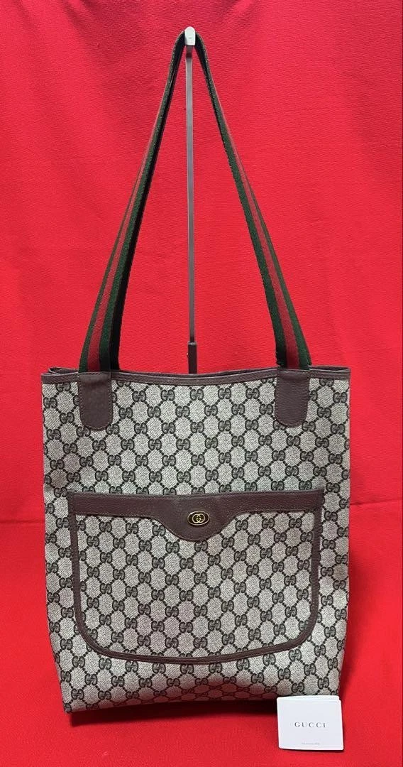 Authentique sac fourre tout Gucci Gucci Sherry PVC beige luxe sac à main créateur sac à main