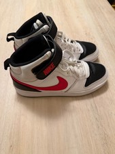 Nike Kids Court Borough Mid 2 Sneakers Size 7Y White Black Shoes CD7782-110
