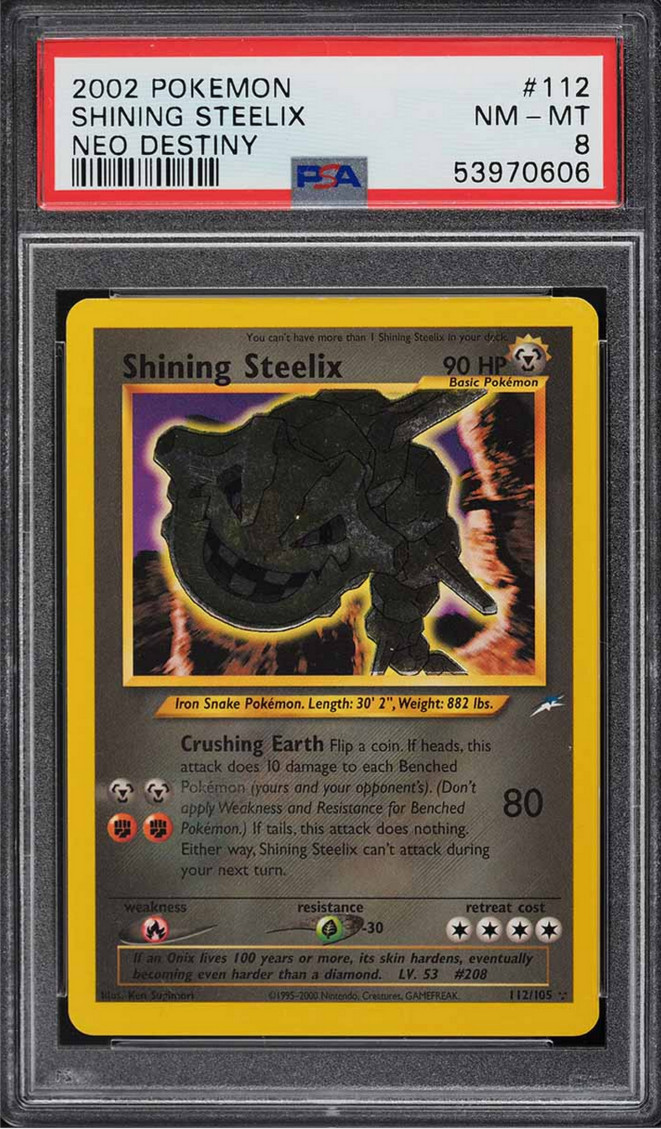Shining Steelix 2002 Pokemon Neo Destiny PSA 8 #112