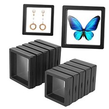 10PCS 3D Floating Frame Display Stand, Challenge Coins 3.5 3.5in, 2.7 2.7in