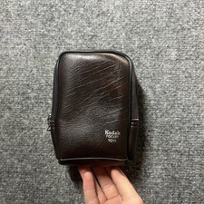 Vintage Kodak Camera Tote Bag Pouch Brown Leather Soft Interior Zipper Belt Clip