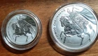 Komsco Mint 2017 Chiwoo Cheonwang .999 1 oz and 1/2 oz silver medals