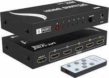 MT-VIKI 5 Port HDMI Switch 4K 30HZ 5x1 Switcher with Wireless IR Remote for 3D