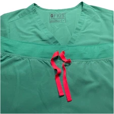FIGS Scrub Set Womens Top XL Casma FW1100 Bottom XLT Livingston T21003T Green