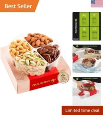 Healthy Kosher Mixed Nuts Gift Box – 4 Signature Flavors in Red Gold Packaging