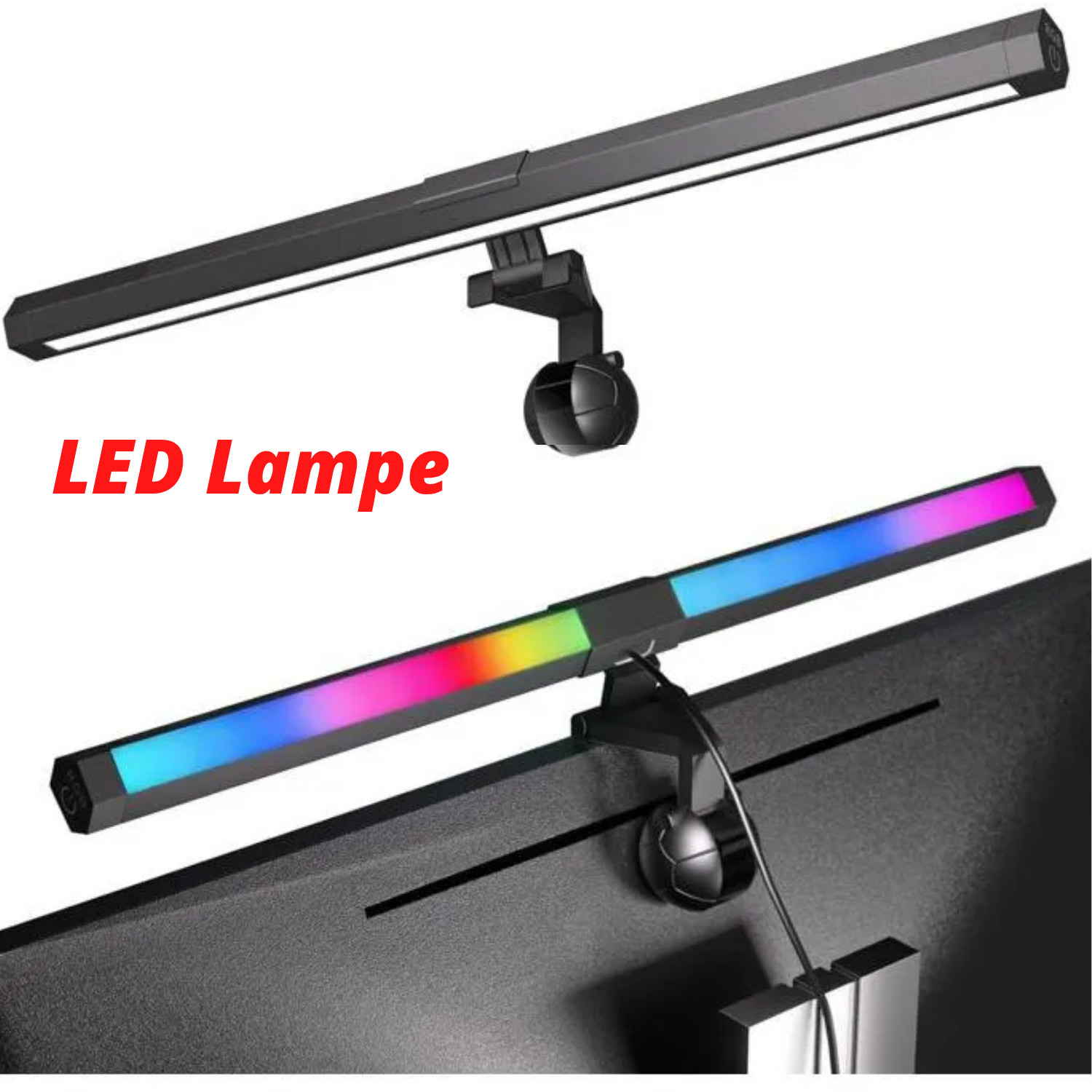 Lampe Écran PC Antireflet avec LED de Protection Oculaire et Rétroéclairage Gaming RGB Multi-Modes