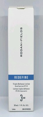 Rodan + Fields Redefine Triple Defense Lotion 3 AM SPF 30 Broad Spectrum New