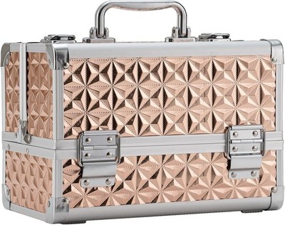 Portable Makeup Train Case Cosmetic Organizer 2-Tier Storage Kit for Beauty
