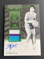 KJ Simpson 2024-25 Panini Noir RC Rookie Patch Auto #32/49