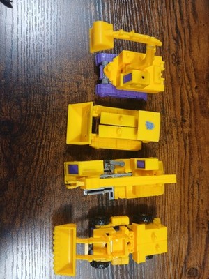 Vintage G2 Transformers Constructicons Yellow Lot Of 4 1993 Devastator Parts