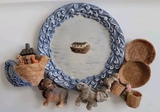 Vintage Miniature Tea Set Resin Collectible Complete 9 Pc Set Noah  s Ark