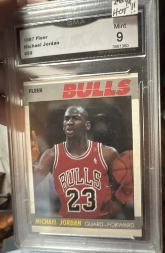1987 Fleer - Michael Jordan #59- HOF- GMS 9 Mint! 2nd Year Card
