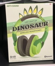 ART  SOUND DINOSAUR WIRELESS HEADPHONE BLUETOOTH LED LIGHT UP