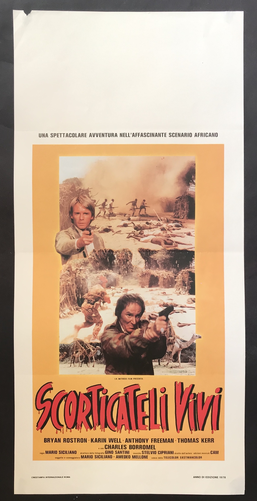 Locandina originale film Scorticateli vivi (1978) - Regia di Mario Siciliano