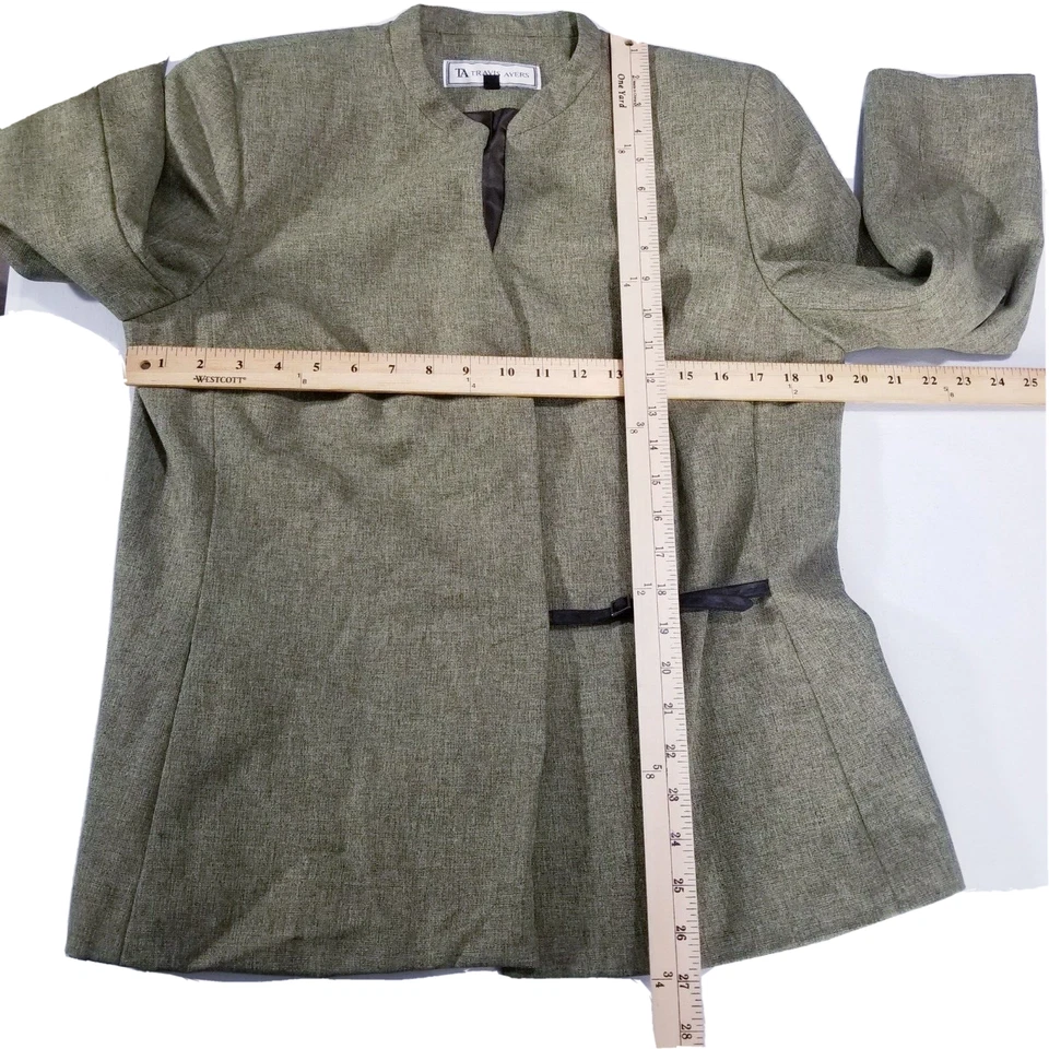 Travis Ayers Blazer Women Size 14 Green Brown Lined Jacket - Image 4 of 4