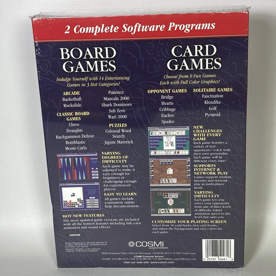 Vintage CD-ROM PC Board Games And Card Games For Windows Cosmi 2002 Swift - Image 2 of 4