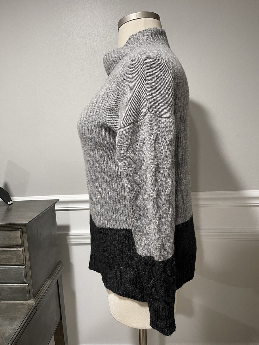 Bartolini Womens Wool Cashmere Blend Gray Mock Neck Sweater Italy