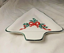  International China Christmas Ribbons tree shaped relish candy serving dish