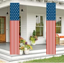 4th of July Porch Flag Patriotic Decoration Hanging American Flag Door Banner