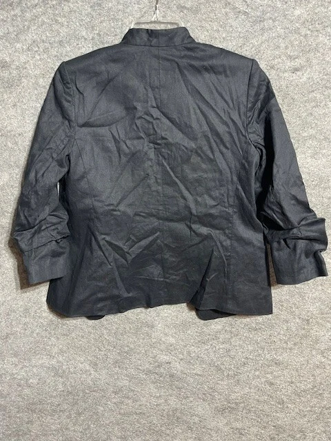 Blazer Banana Republic para mujer 2 senos elásticos mangas fruncidas negro Foto 2 de 4