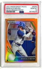 2021 Prizm Draft Picks Marcelo Mayer Neon Orange #'d 44/50 PSA 10 Boston Red Sox