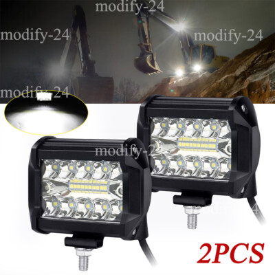 2x 4'' LED Head Lamp fit Caterpillar Skid Steers Excavator Forklift Light Loader