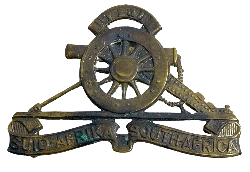 WW1 South African Screw Back Artillery Cap Helmet Badge
