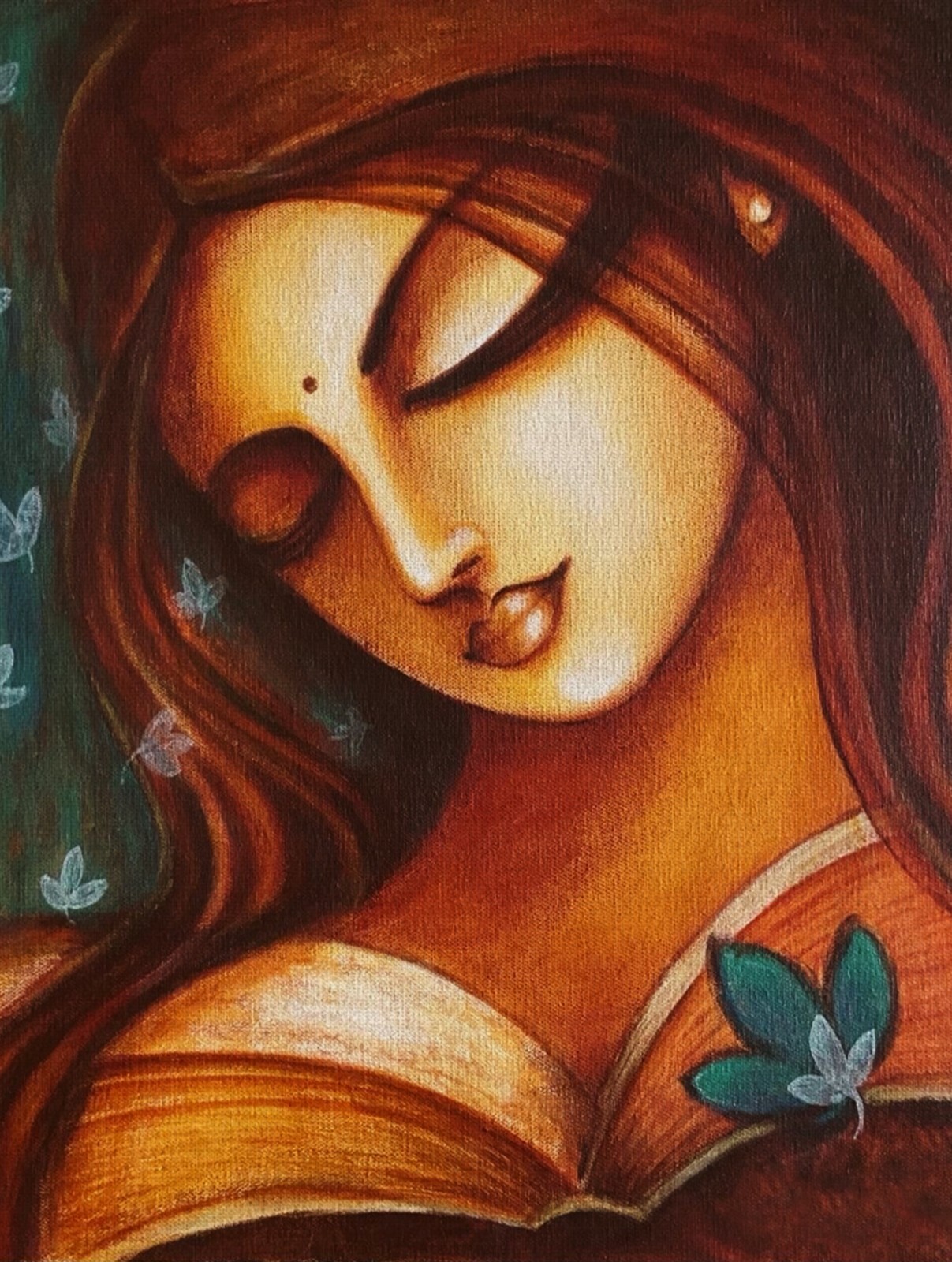 Beautiful Girl | Handmade Painting | Cotton Canvas | Acrylic Color