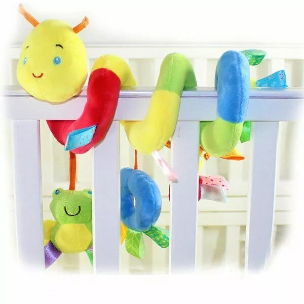 Baby Crib Cot Pram Hanging Rattles Spiral Stroller Seat Toy with