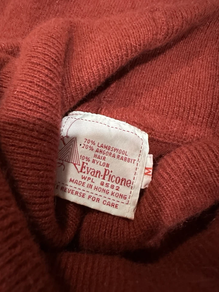 Suéter de Colección Evan Picone Lana de Cordero Mezcla de Angora Cuello Alto Color Oxidado M  Foto 2 de 4