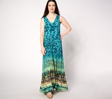 NEW Women with Control X-Large Como Jersey ILLUSION WAIST Maxi Dress  QVC 2677