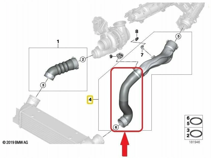 Manguera De Intercooler Turbo Para BMW Serie 5 F10 F11 525d