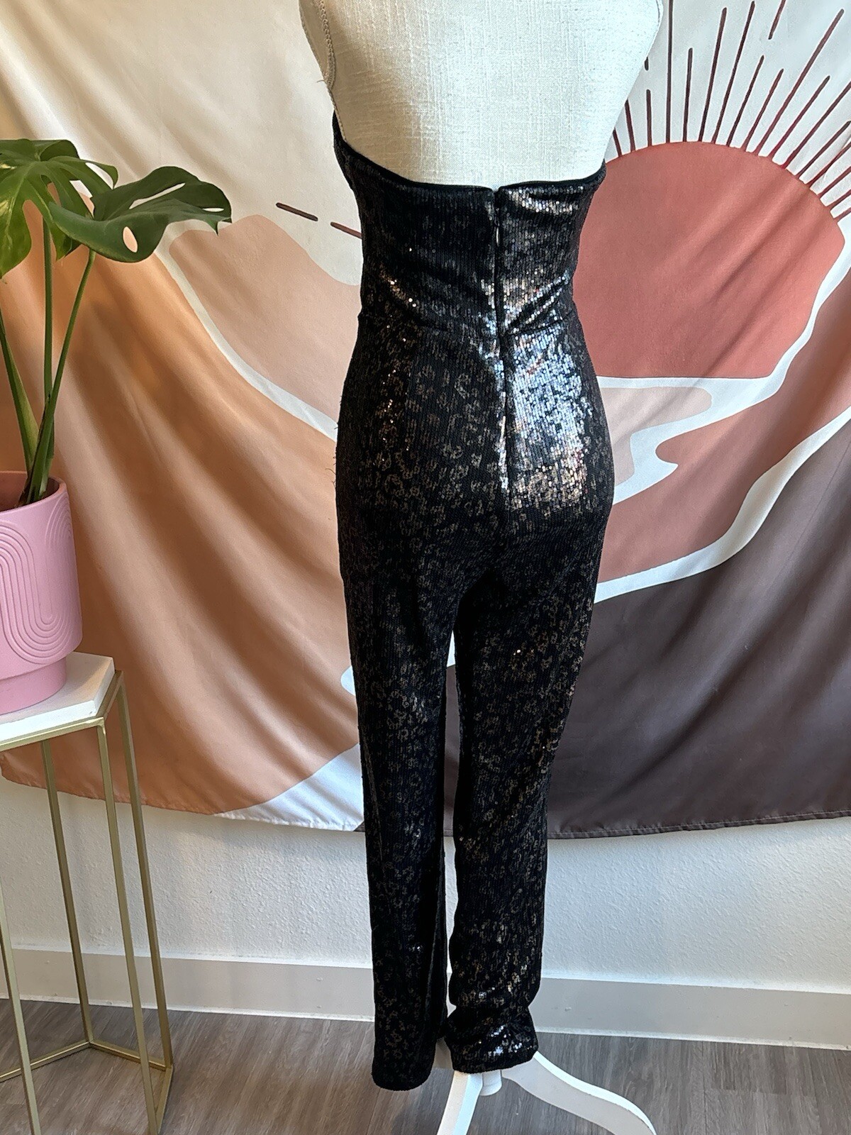 House of Harlow 1960 X Revolve Teri Leopard Sequin Strapless Jumpsuit S image 8
