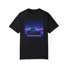 Porsche Taycan Retro Car T-Shirt - Future Tech, Old School Speed, Car Enthusiast