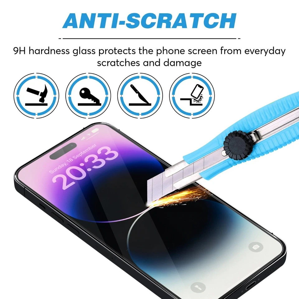 Tempered Glass Screen Protector For iPhone 16 15 14 13 12 11 XS X Pro Max Mini - Image 3 of 4