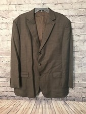 STAFFORD ESSENTIALS Men's 100 Wool Brown Lined Jacket/Coat Size: 46R NO PANTS 