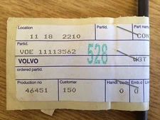 Volvo control wire 11113562 - push pull cable