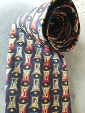 LIBERTY OF LONDON Men's Medallion Multicolor Print Silk Necktie Made in USA