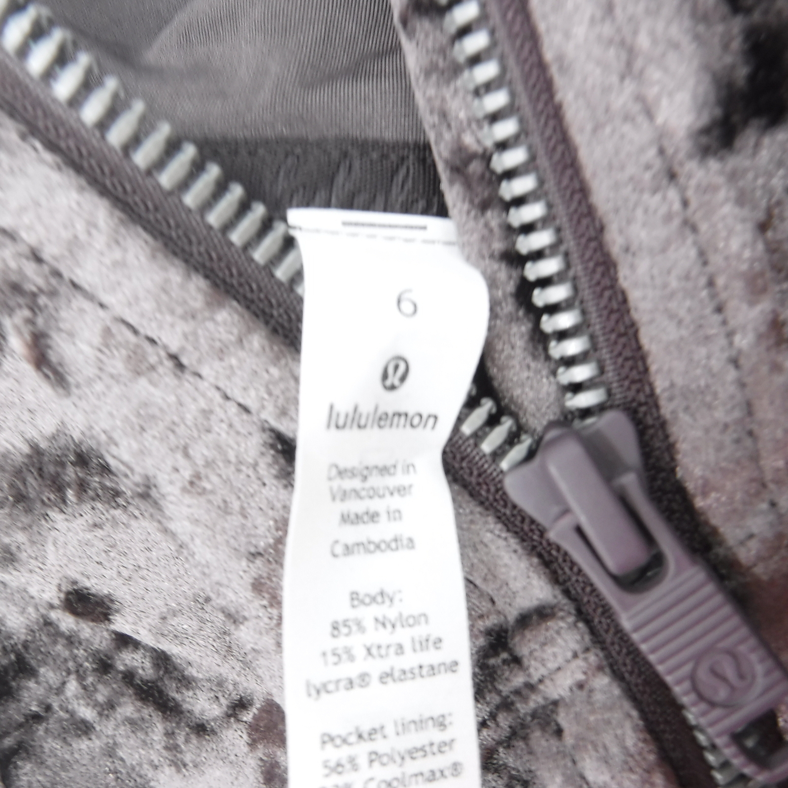 Lululemon Hooded Define Jacket Crushed Velvet French Press Brown Size 6