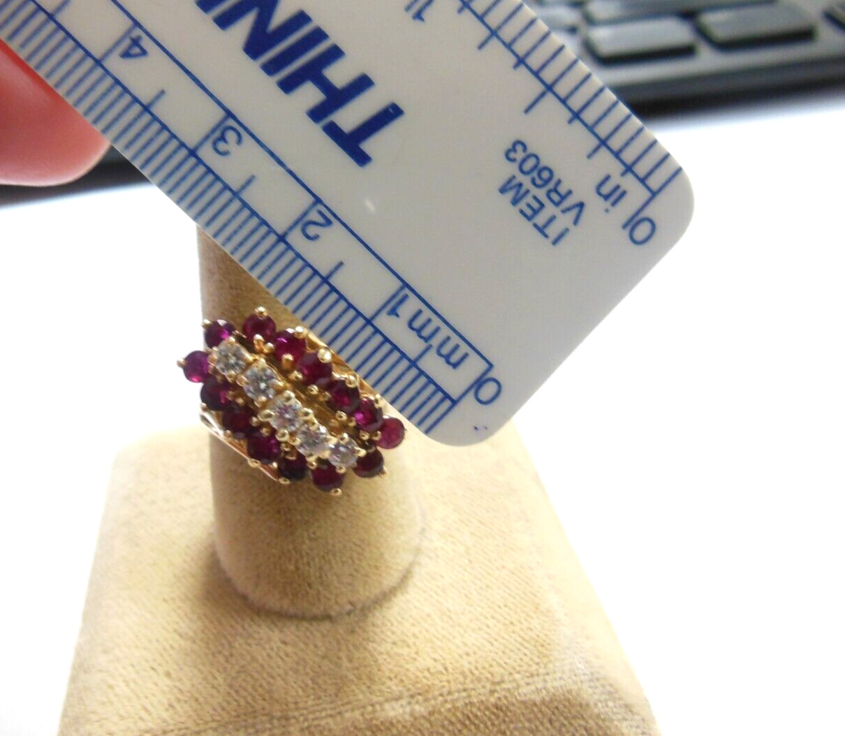 Diamond, Ruby, Topaz Set 14K Solid Yellow Gold Wa… - image 6