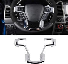 Chrome Steering Wheel Trim Moulding Trims Cover For 2015 -2020 Ford F150 F-150