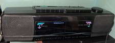 VINTAGE MAGNAVOX DUEL DECK AM FM RADIO CASSETTE RECORDER D8097 BOOMBOX tested 