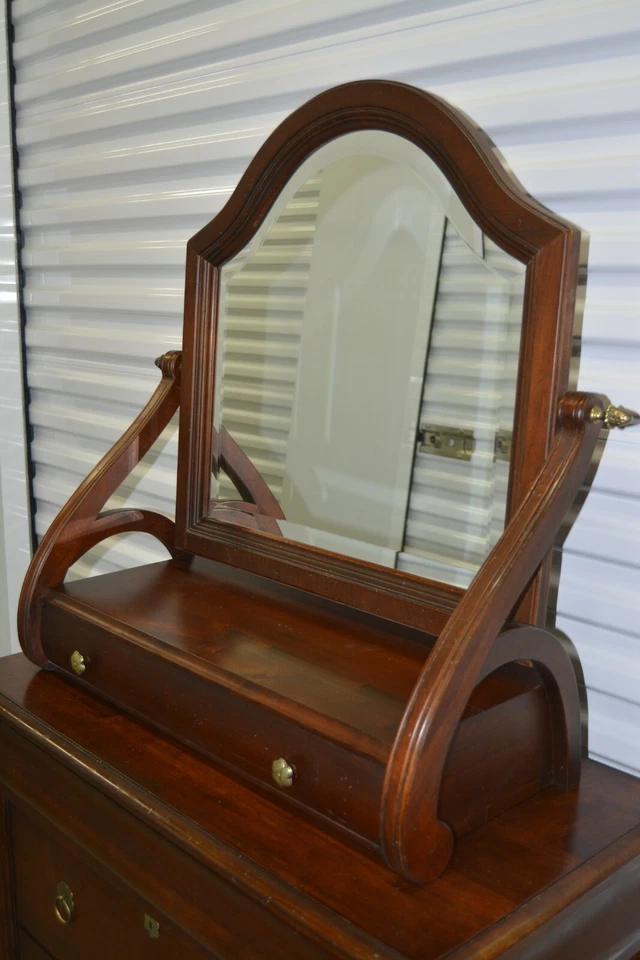 Ethan Allen British Classics Dresser Mirror Jewelry Box #29-5400 260 Cinnabar A - Image 3 of 4
