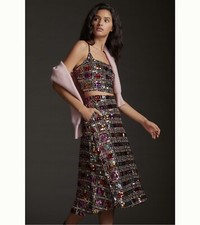 NWT Anthropologie Maeve Sequined Deco Skirt Set Size 10 