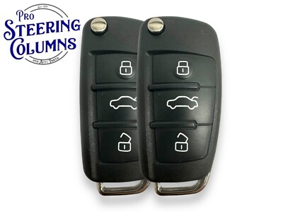Fits 07-10 Audi A3 A4 Flip Remote Key Fob New 4F0837220AG (2 Pack)