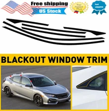 Fit For HONDA CIVIC 2016-2021 Outer Window Moulding Trim Weather Strips Seal 6pc