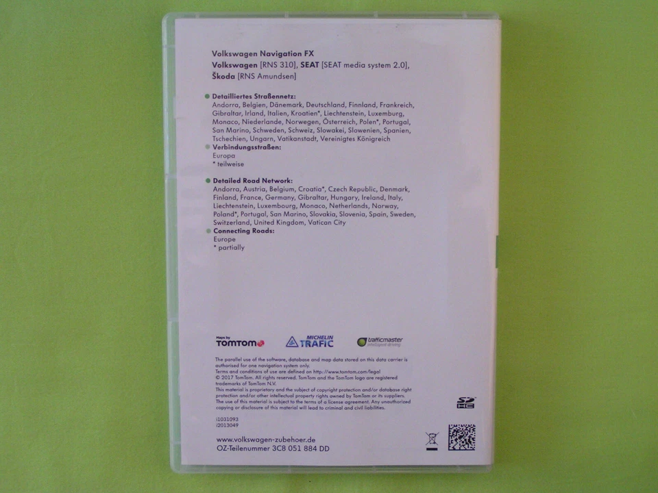 SD CARD NAVIGATION FX EUROPA 2018 V10 VW RNS 310 PASSAT GOLF CADDY TIGUAN TOURAN - Bild 2 von 4