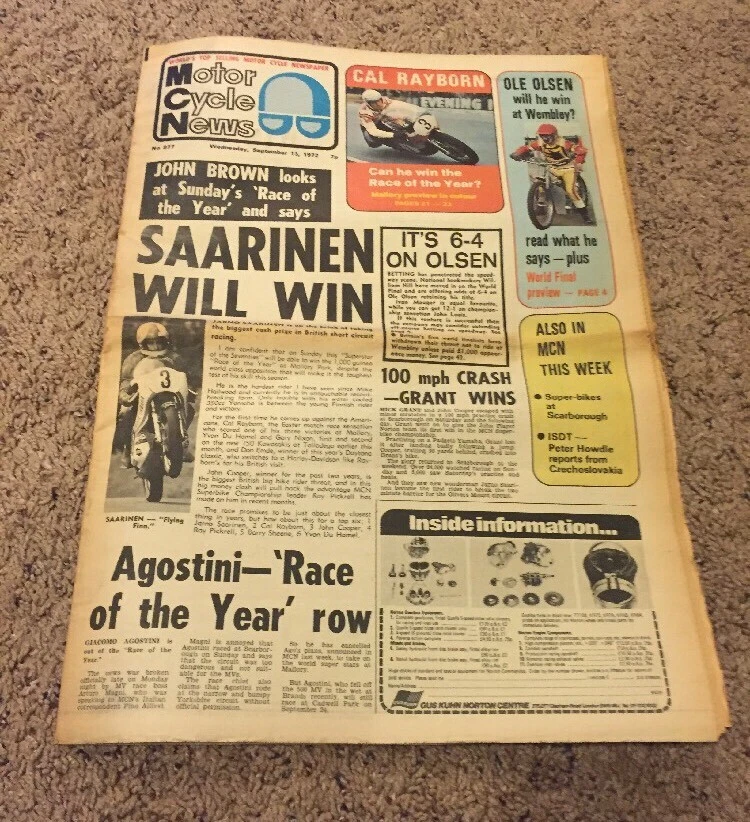 LOT OF 4 1972 MOTOR CYCLE NEWS WEEKLY MOTORCYCLE NEWSPAPERS September MONTH L👀k - Image 4 of 4