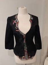 Christian Lacroix FRANCE Black JACKET Beaded Embroidery Lace Toreador 40 Small