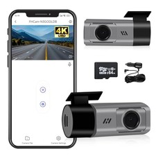 4K Dual Dash Cam Front  Rear with WiFi, Night Vision, 64GB Storage Capacity
